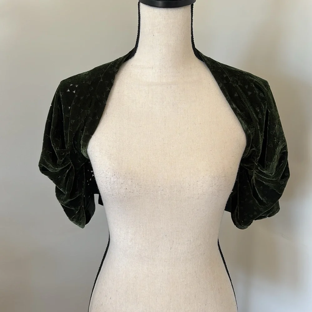 Byron Lars Dark Green Velvet Top - Picture 9 of 10